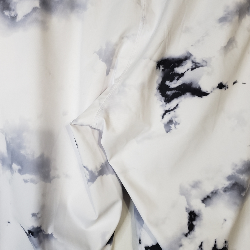 Tie-Dye High-Waisted Grey White Athletic Pants Women's Size M - Picture 6 of 8